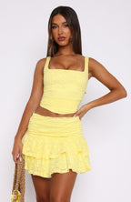 Let's Have Some Fun Lace Mini Skirt Lemon