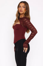 Boy's Cry Long Sleeve Bustier Wine