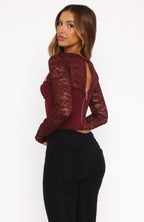 Boy's Cry Long Sleeve Bustier Wine