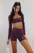 Keep Up High Waisted Shorts 4 Plum