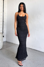 Never Say Goodbye Halter Maxi Dress Black