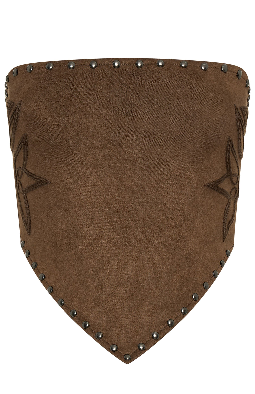 Rumours Strapless Faux Suede Top Chocolate