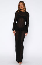 Super Love Long Sleeve Maxi Dress Black