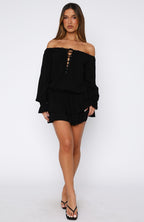 Let Me Long Sleeve Mini Dress Black
