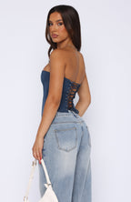 Let It Go Strapless Bustier Petrol