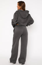 Instant Attraction Wide Leg Sweatpants Charcoal