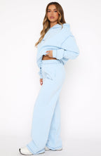Instant Attraction Wide Leg Sweatpants Baby Blue