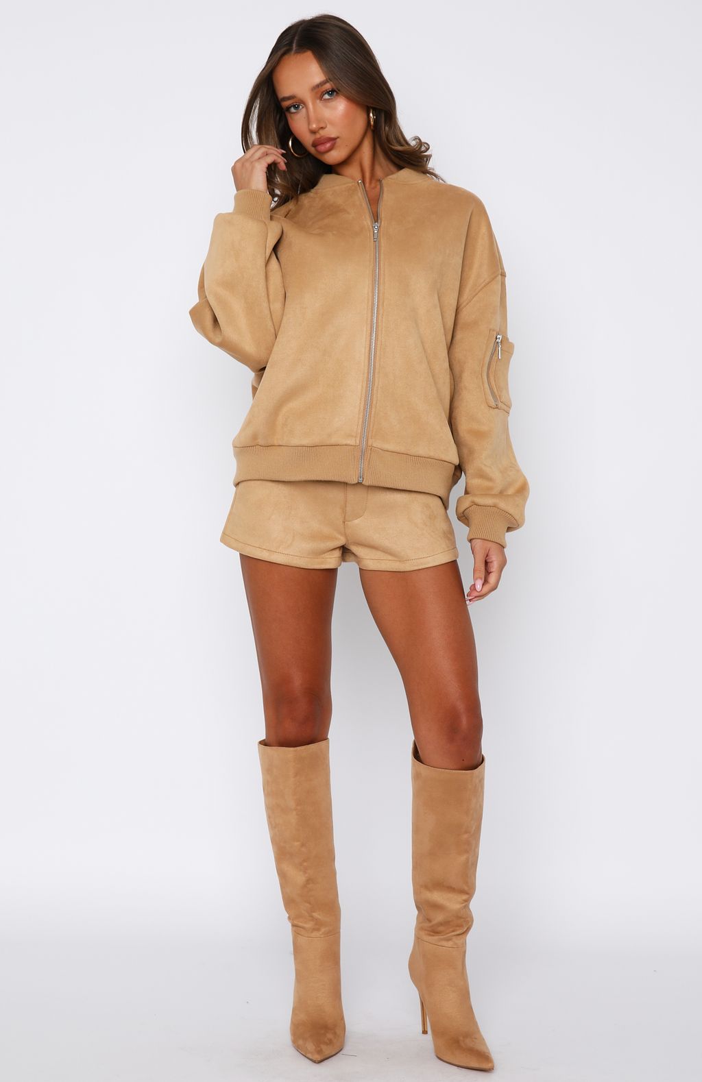 Confidence Level Suede Jacket Honey