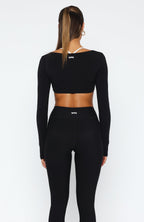 Thriving Long Sleeve Crop Black