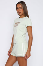 11th Street She's So Lucky Relaxed Baby Tee Iced Matcha