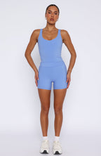 Keep Up High Waisted Shorts 4 Blueberry