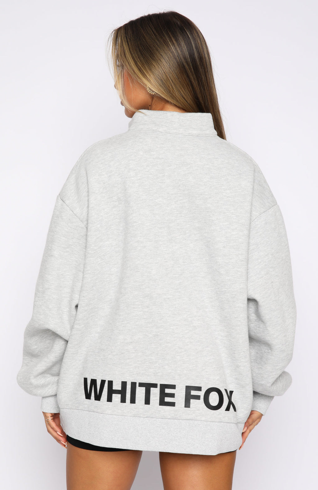 Caught Up With You Zip Front Sweater Grey Marle