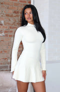 Forever Her Long Sleeve Mini Dress White