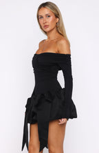 Raise Hell Long Sleeve Mini Dress Black