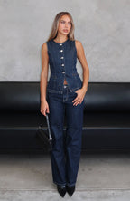 Zara Mid Rise Straight Leg Jeans Dark Navy