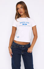 Taking Your Time Relaxed Baby Tee White