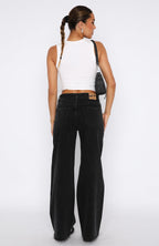 Call You Mine Mid Rise Wide Leg Jeans Washed Black