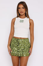 Stepping Out In Style Sequin Mini Skirt Kiwi