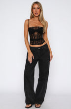 I'm Irreplaceable Lace Bustier Black