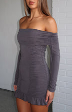 Diva Code Mini Dress Charcoal