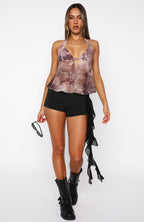 Closer To Forever Halter Top Antique Bloom