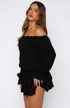 Let Me Long Sleeve Mini Dress Black
