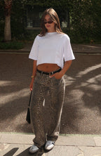 Stella Low Rise Wide Leg Jeans Leopard