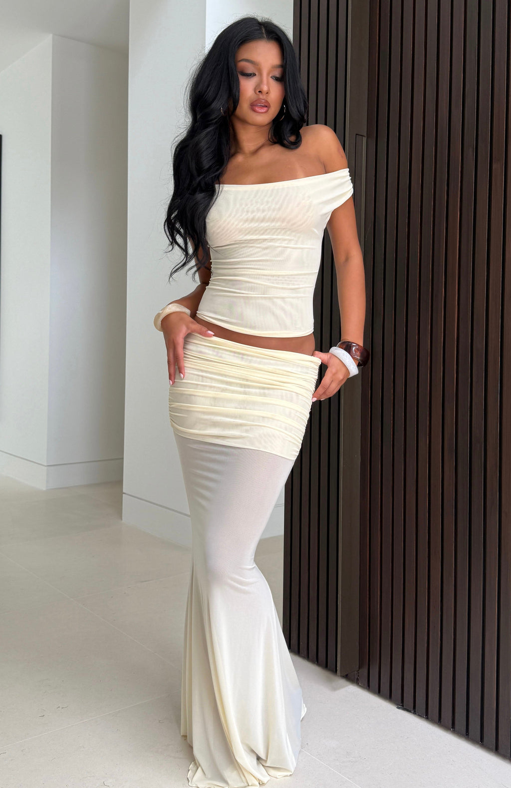 Need Your Heart Maxi Skirt Cream