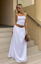 I'm Too Shy Maxi Skirt White