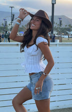 Cut You Off Poplin Top White