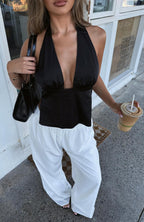 Here For Me Halter Top Black