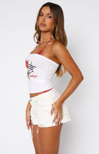 Stars In The Sky Strapless Top White