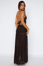 It's Showtime Maxi Skirt Chocolate