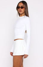 Hard To Please Mini Skort White