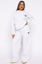 Club 14 Cassie Wide Leg Sweatpants Grey Marle