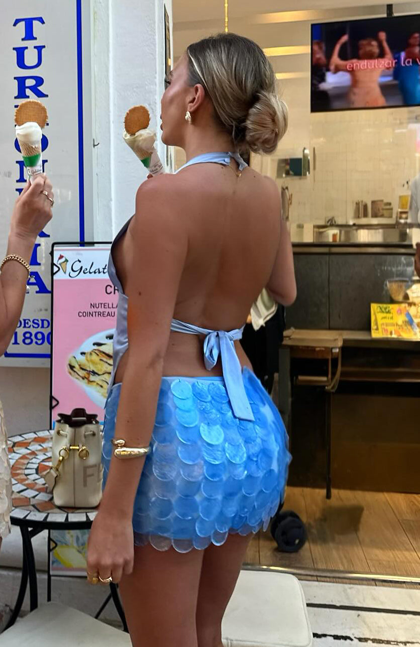 Here For Me Halter Top Blue