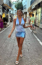 Here For Me Halter Top Blue