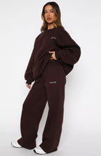 Test Drive Wide Leg Sweatpants Chocolate