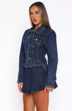 Ayla Denim Mini Skort Dark Blue