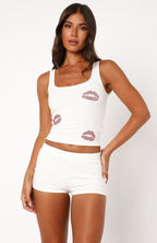 Pepper You In Kisses Booty Shorts White