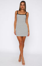 Ask Me Tomorrow Ribbed Mini Dress White Stripe