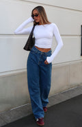 Bring The Style High Rise Wide Leg Jeans Admiral Blue
