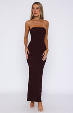 Mad Love Strapless Maxi Dress Burgundy