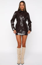 New Person PU Jacket Burgundy