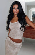 Down For Me Sequin Knit Top Champagne