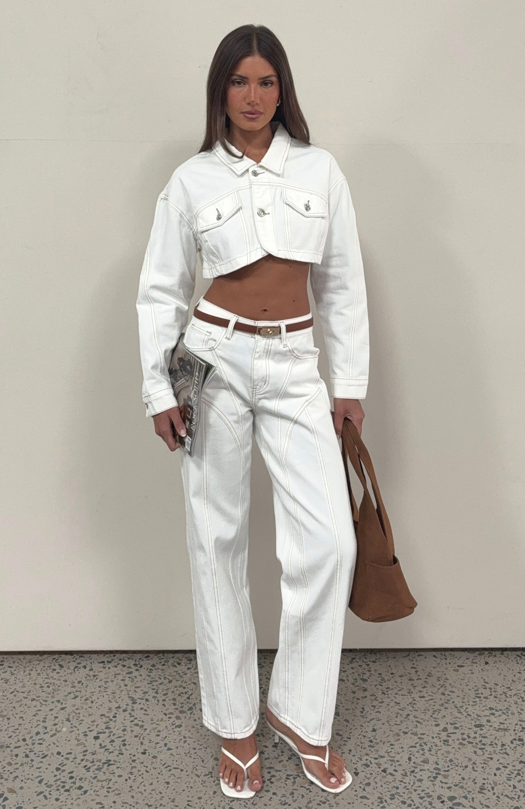 Did You Miss Me Mid Rise Straight Leg Jeans Off White