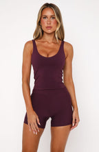 Keep Up High Waisted Shorts 4 Plum