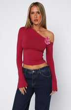 Said So Long Sleeve Top Berry