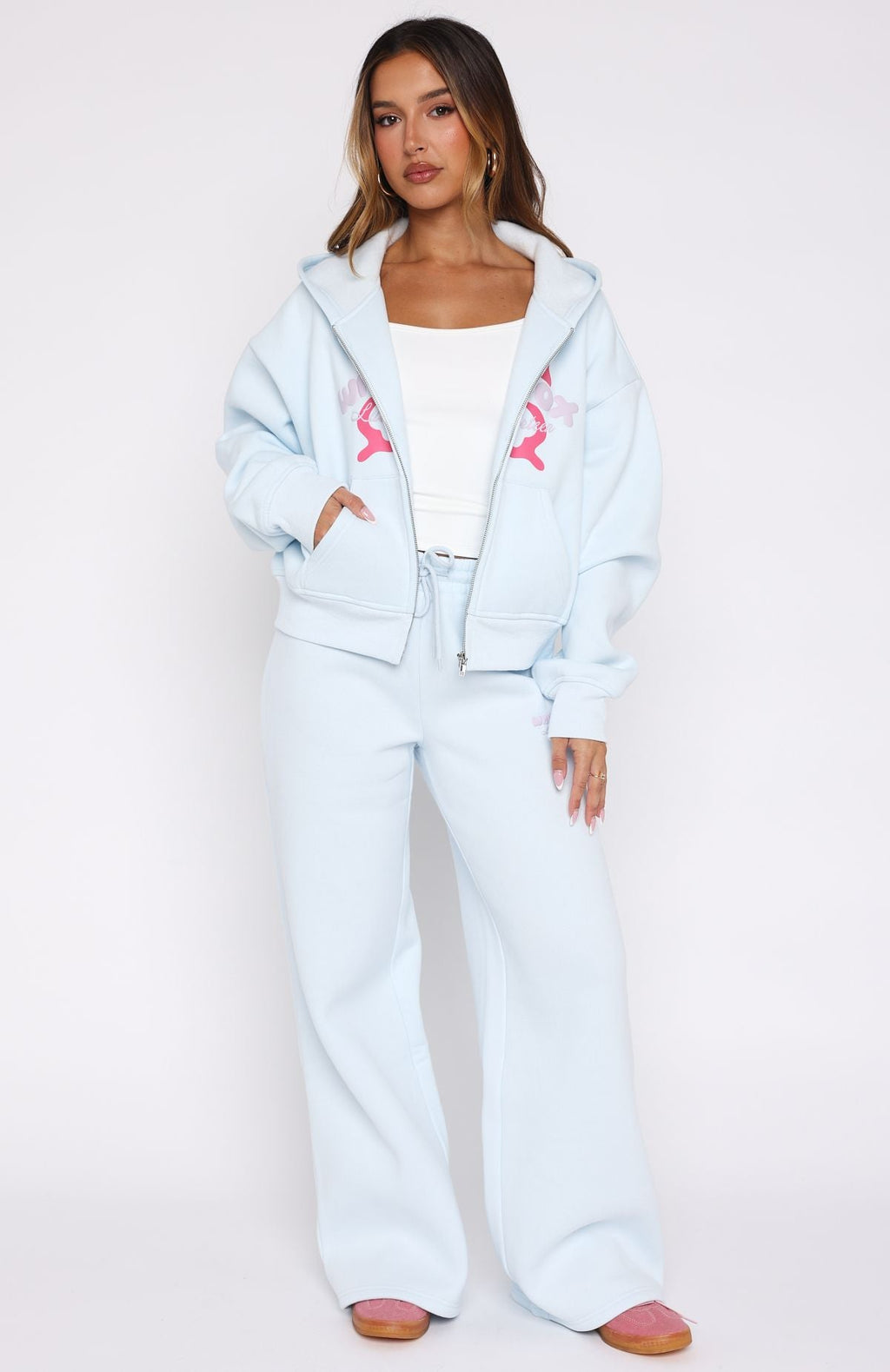 Lucky Thirteen Audrina Wide Leg Sweatpants Blue