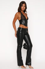 Dreams And Delights PU Pants Black